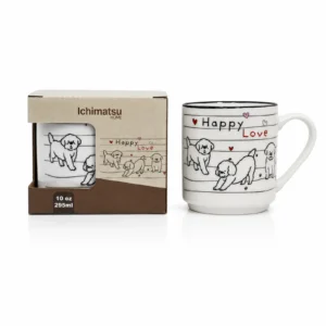 Taza de porcelana diseño perros 10 oz Ichimatsu