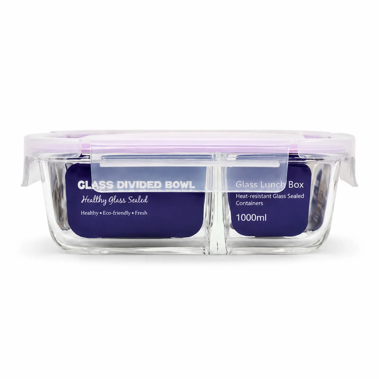 Táper de vidrio hermético Ichimatsu con 3 divisiones 1000 ml
