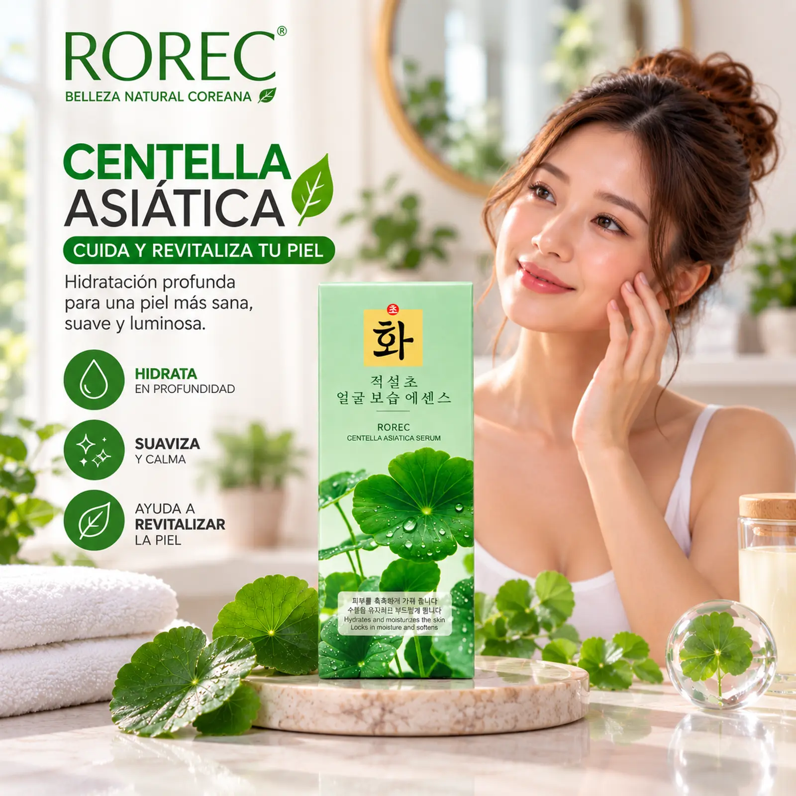 Sérum Facial de Centella Asiática 15 ml ROREC - Imagen 3
