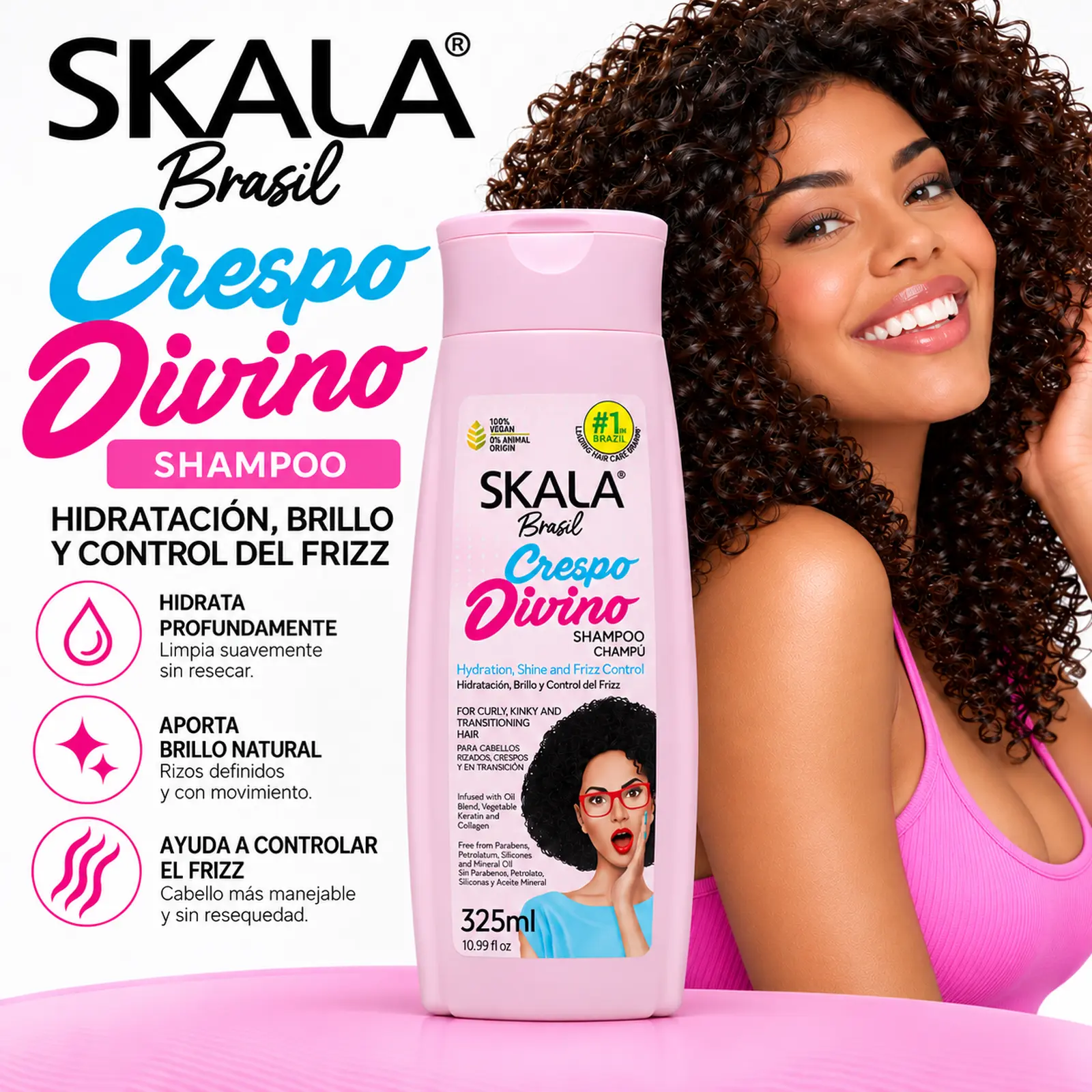 Shampoo Skala Brasil Crespo Divino 325 ml - Imagen 4