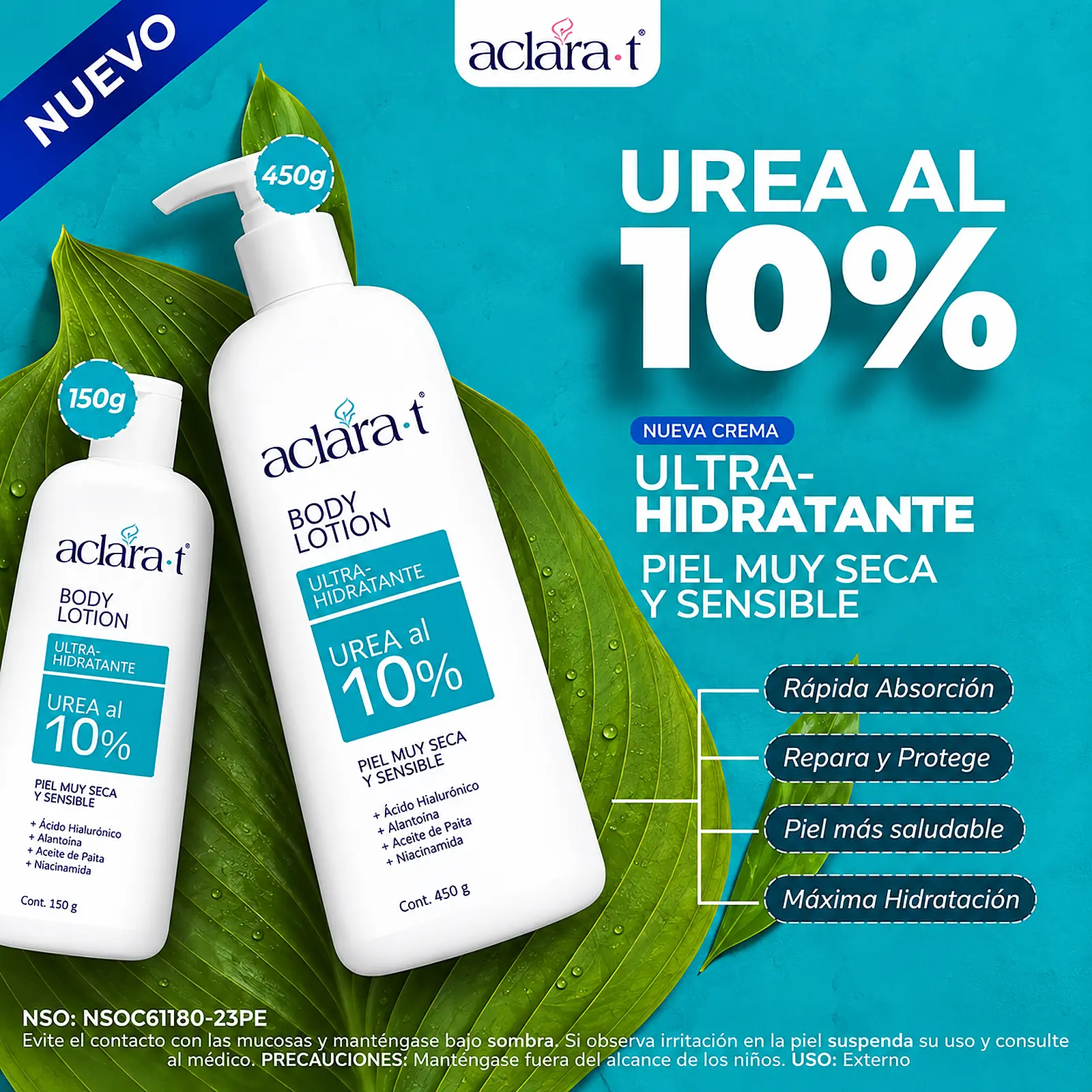 Crema Corporal Ultra Hidratante Aclara-T con Urea al 10% 150 g - Imagen 4