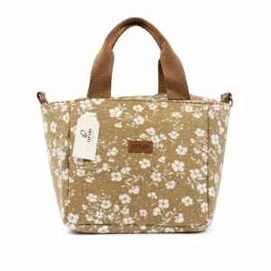 Bolso floral Munay beige con asas superiores