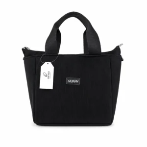 Lonchera bolso negro Munay con asas y cierre superior