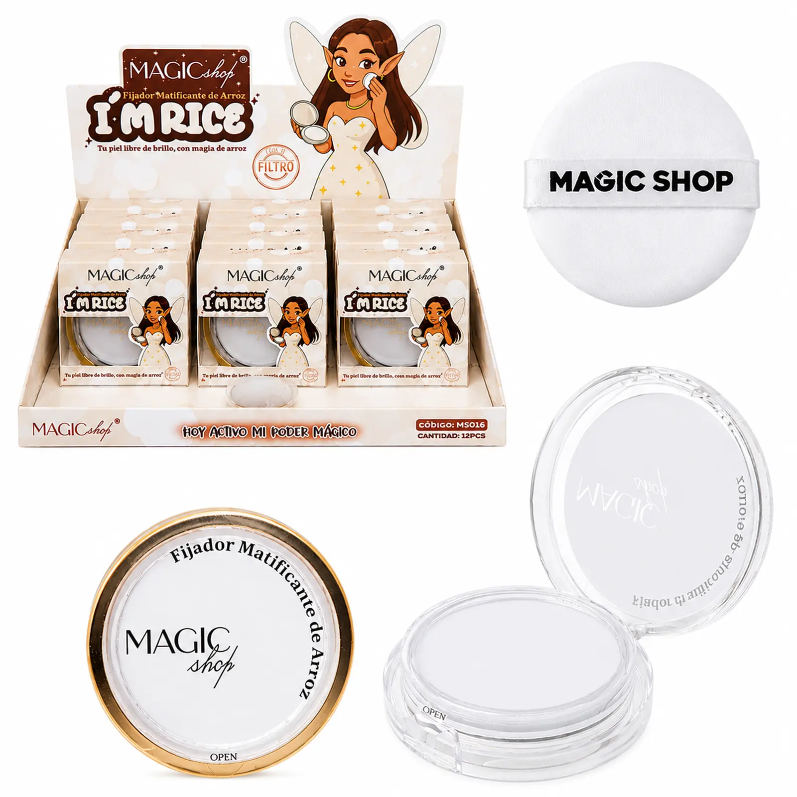 Matificante de Arroz Magic Shop acabado natural para piel grasa