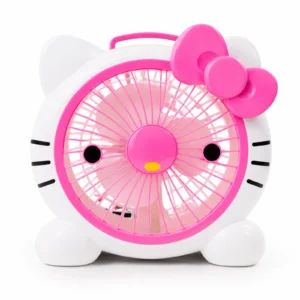 Ventilador de mesa Hello Kitty rosa y blanco con 2 velocidades