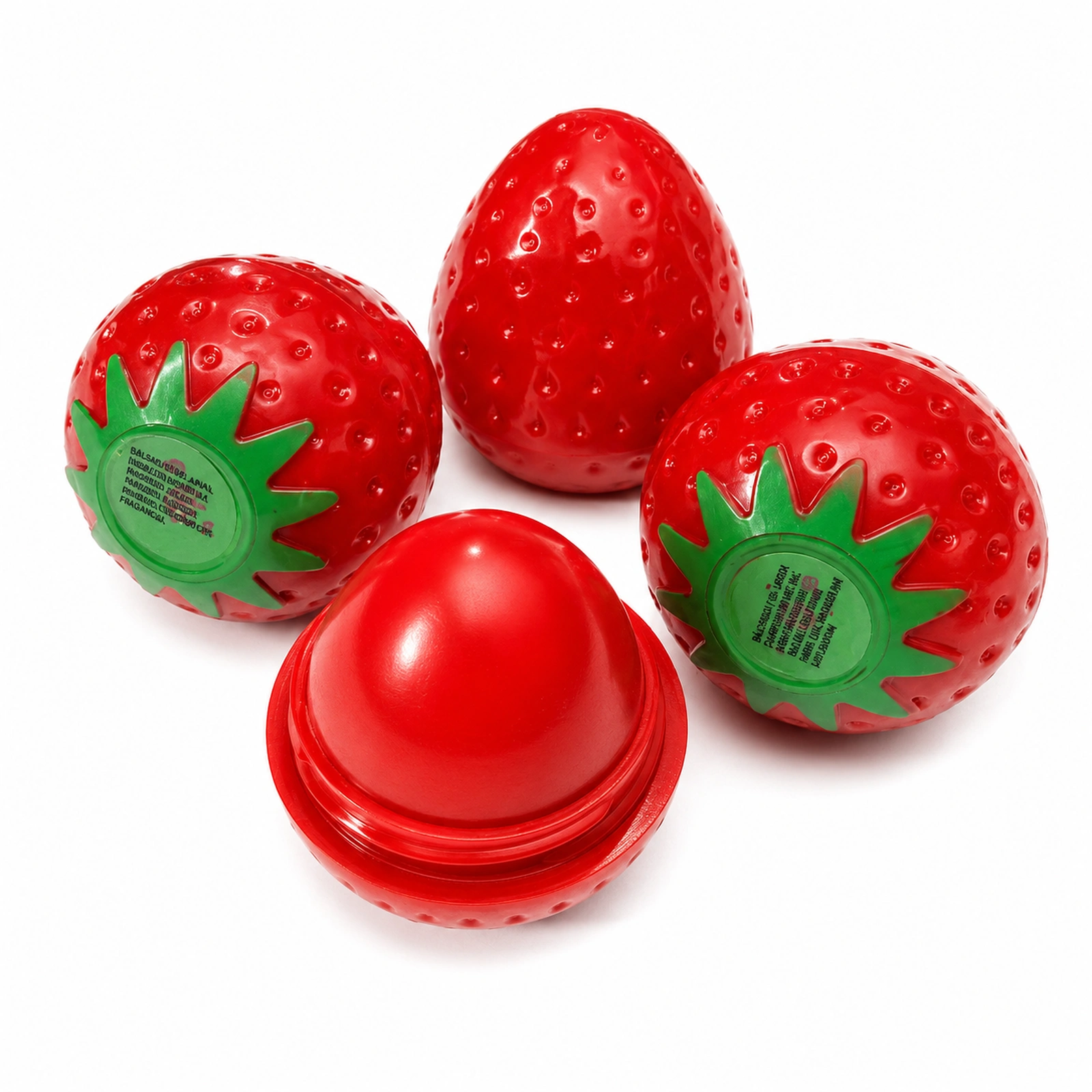 Bálsamo Labial Fresita Jarusa con diseño inspirado en una fresa y textura suave de fácil aplicación. Ideal para complementar el cuidado diario de los labios mientras aporta una agradable sensación de hidratación y confort.