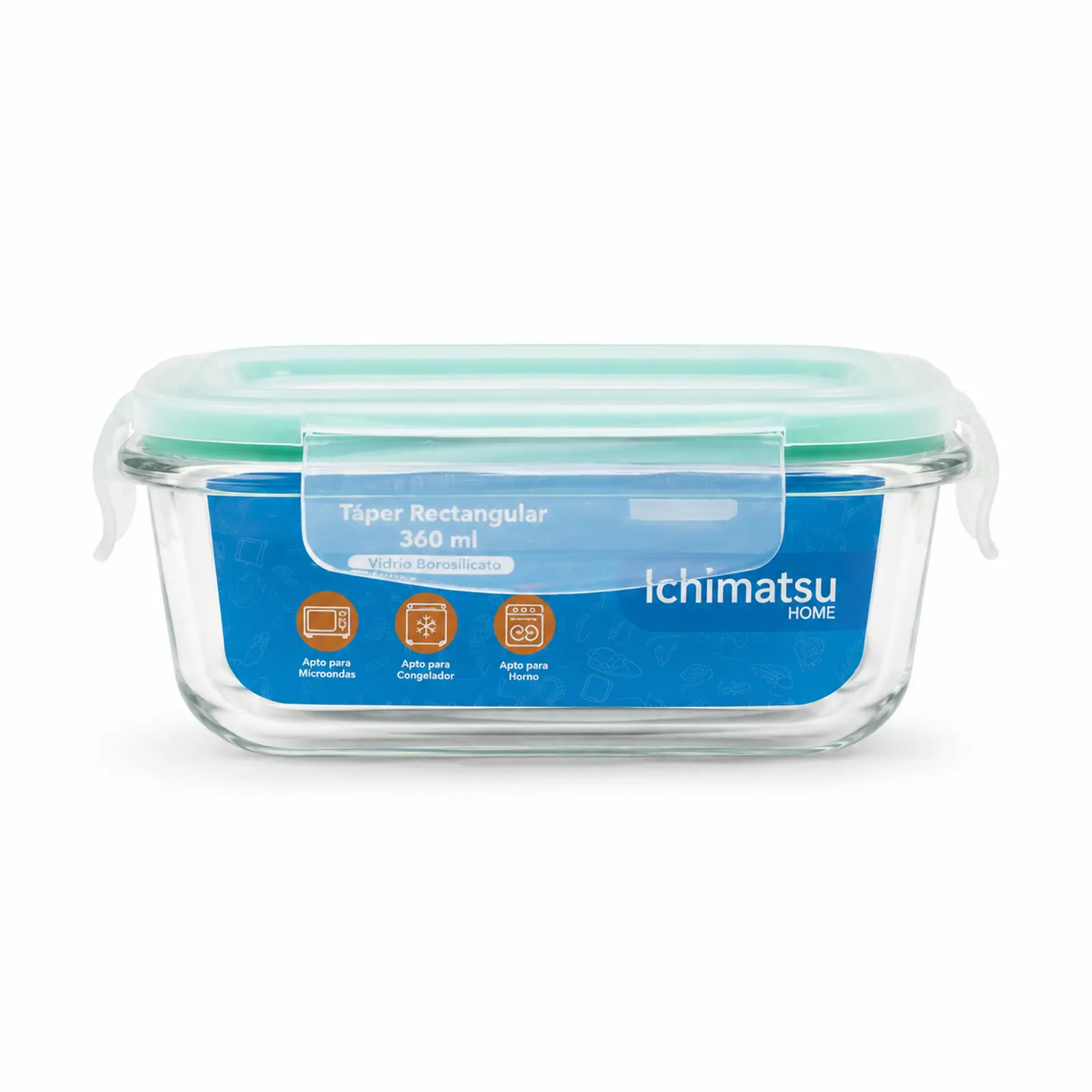 Táper Rectangular de Vidrio Refractario 360 ml Ichimatsu - Imagen 2