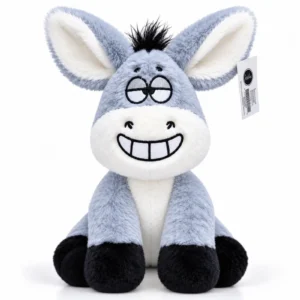 Peluche burro gris kawaii sonriente