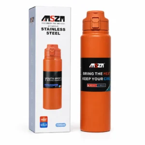 Termo deportivo MSZM de acero inoxidable 1 L para bebidas calientes y frías