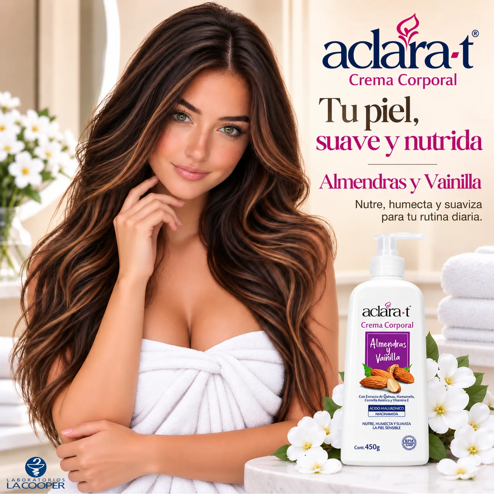 Crema Corporal de Almendras y Vainilla Aclara-T 450 g - Imagen 4
