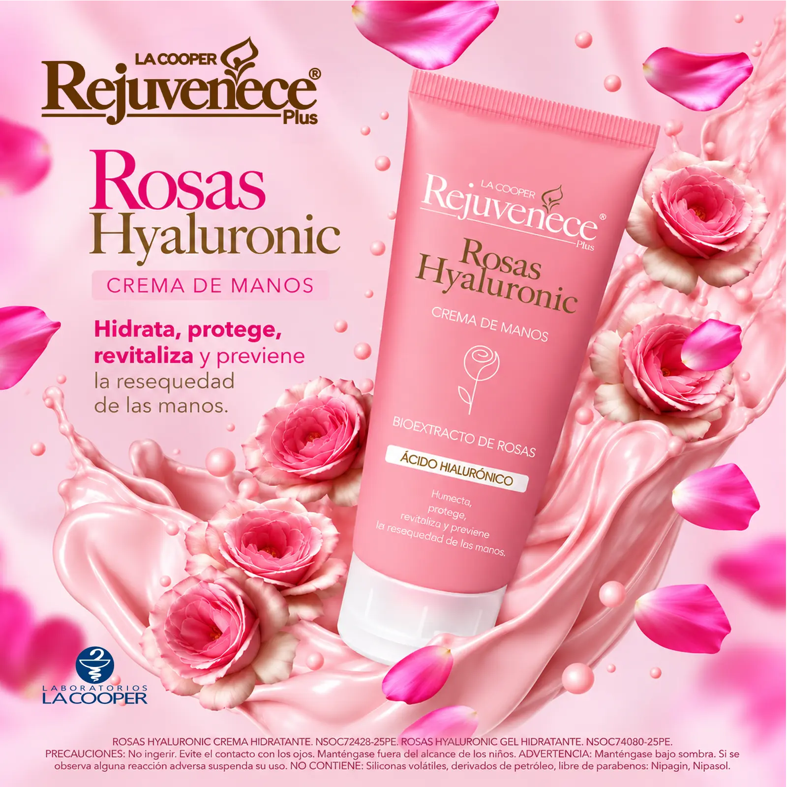 Crema de Manos con Ácido Hialurónico y Extracto de Rosas 60 g - Imagen 2