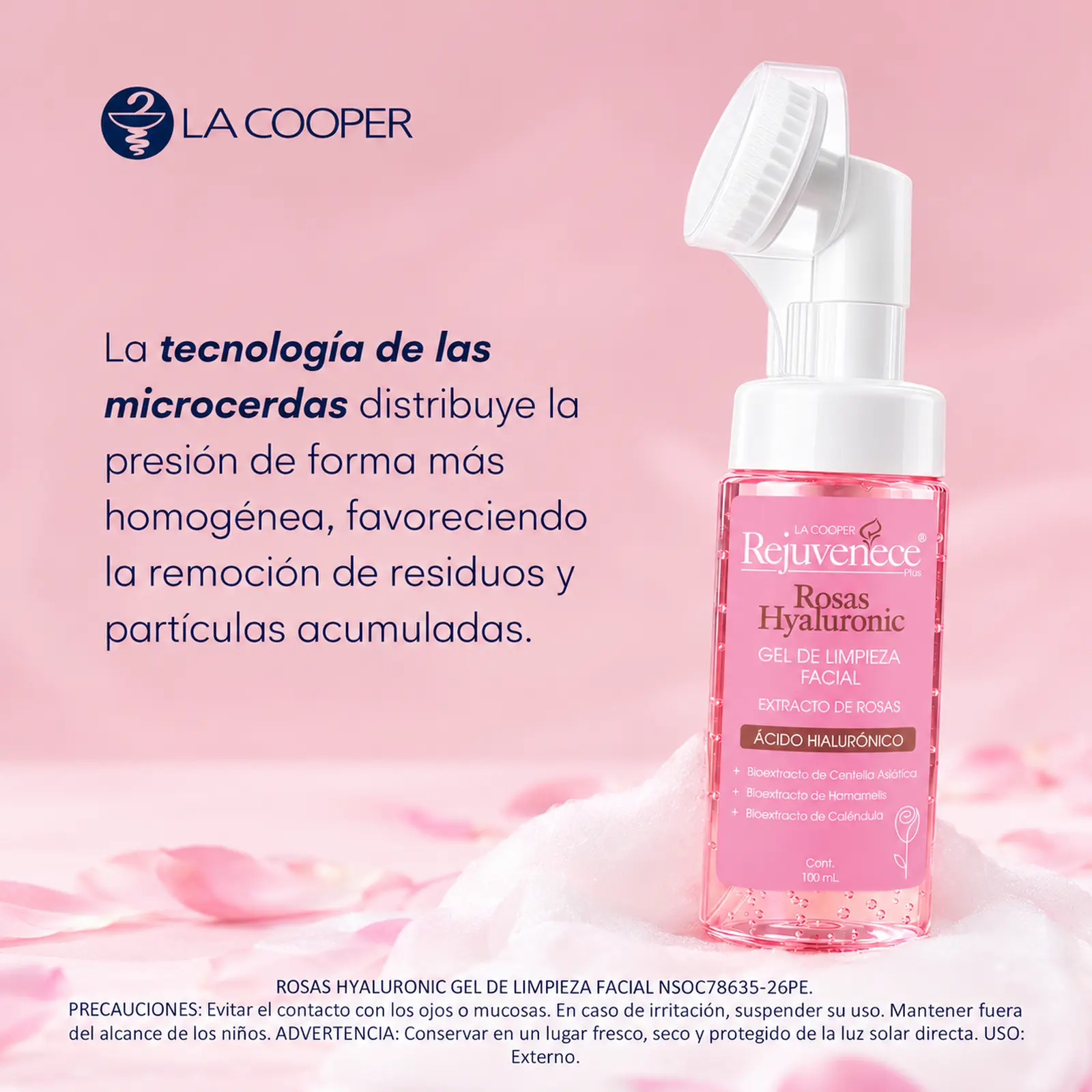 Gel de Limpieza Extracto de Rosas con Ácido Hialurónico 100 ml - Imagen 4